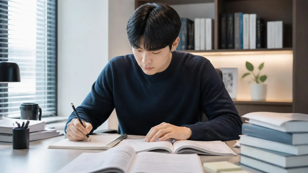 SSAT를 열심히 준비하는 한국학생