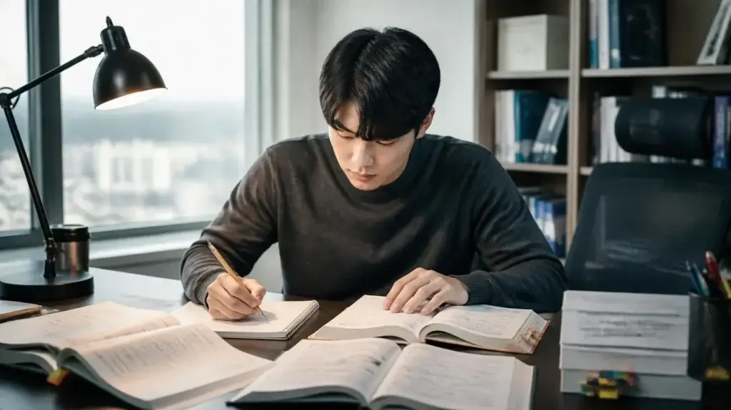 SSAT를 열심히 준비하는 한국학생 (4) Webp