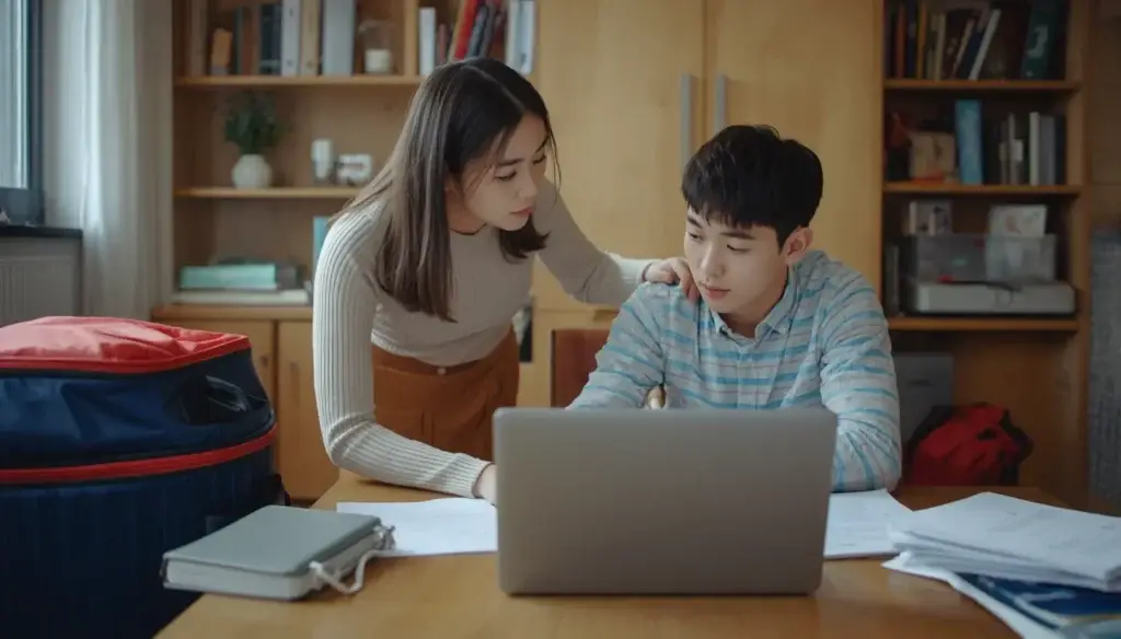 유학준비를 하고 있는 학부모와 학생 (3) Webp