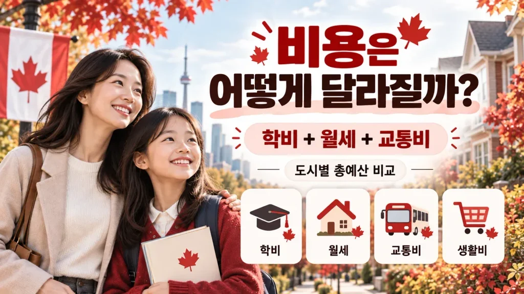 캐나다 엄마동반 조기유학 비용 비교